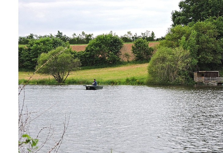 Pêche au bord du lac de Rochereau