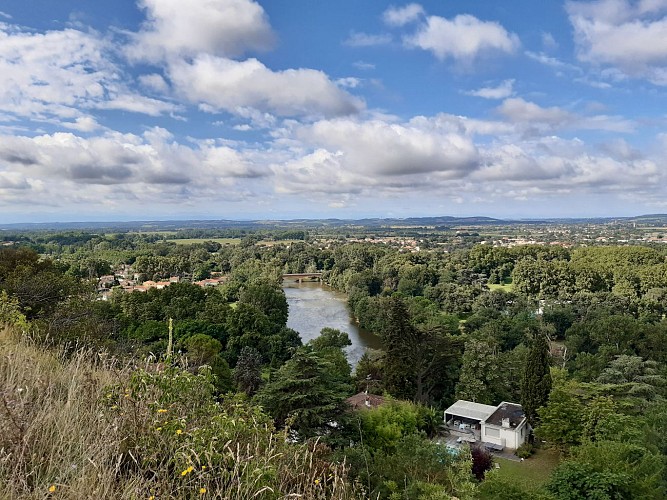 Depuis le Pech vue sur Ariège et pont