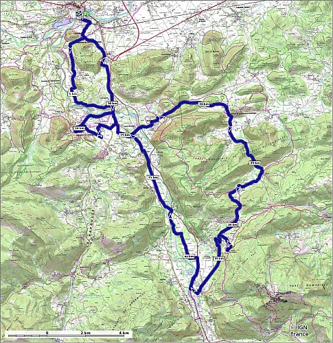 SityTrail - 4821673 - parcours intermédiaire départ Marignac - Carte et profil A4 Portrait