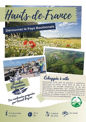 Rando paysanne à vélo : Pays Boulonnais (avec variantes 63 km)
