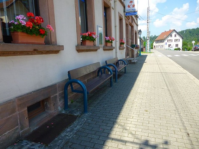 Début de la promenade, rue principale à Baerenthal