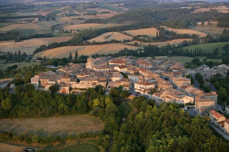 Vue aérienne de Castelnau de Montmiral
