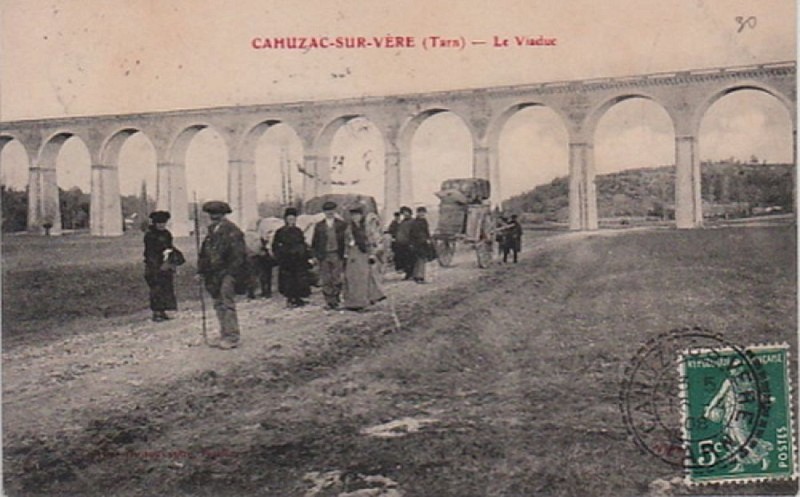 Carte postale ancienne montrant la Viaduc d'Arzac