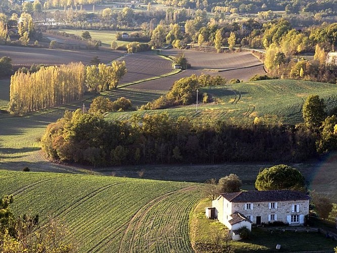 Vue vallée de St André à Castelnau de Montmiral