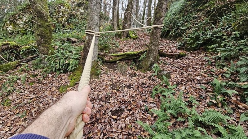 Section très pentue à la corde