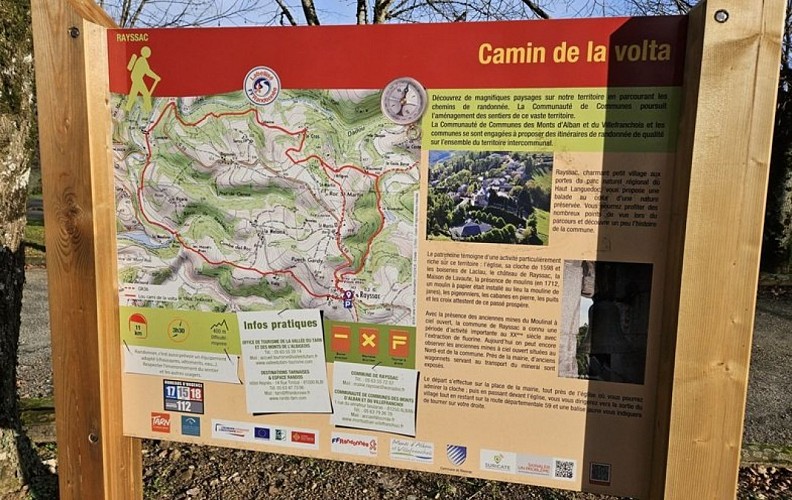 Panneau du parcours au départ de la randonnée