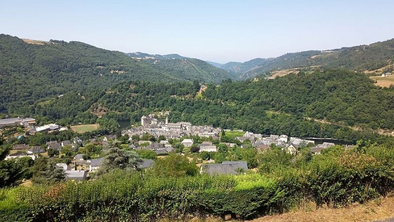 Le bourg d'Entraygues-sur-Truyère depuis San Mary
