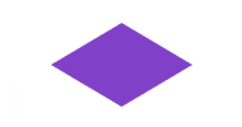 Balise losange mauve rogné