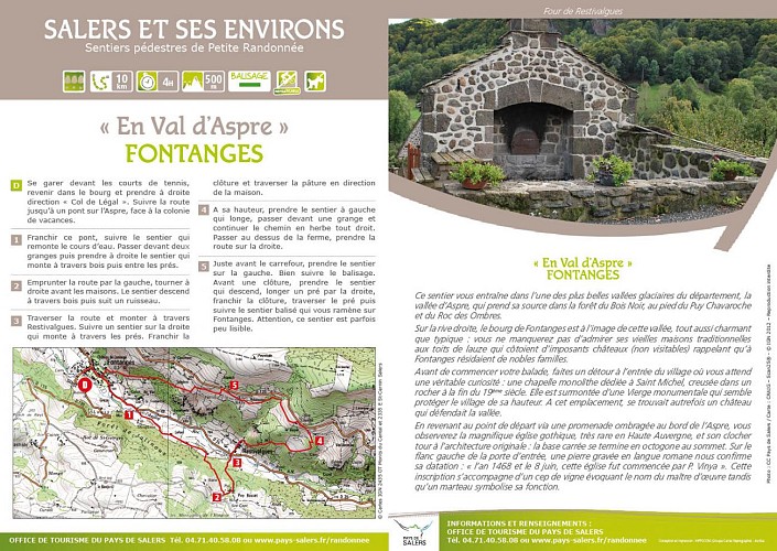 Randonnée pédestre Val d'Aspre, Fontanges