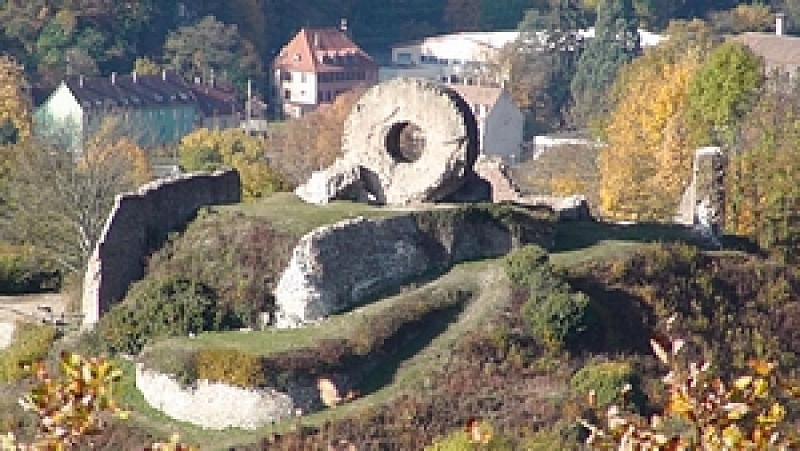The ruins of the Engelbourg Castle "Witch's Eye"