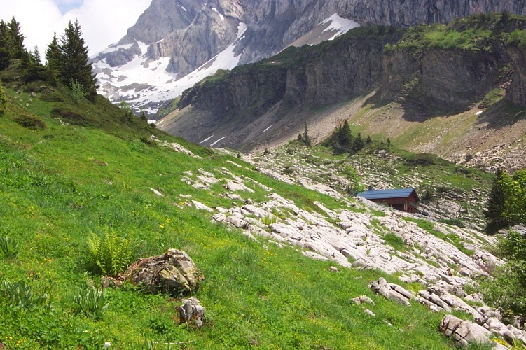 Tour des Dents Blanches GR®P mini 4 jours.  Les Allamands ( 1096m) - Refuge de Bostan-Tornay (1757m). Etape 01