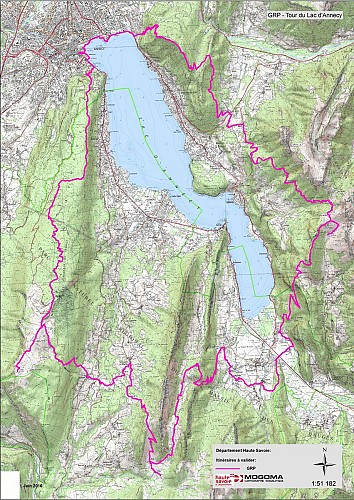 Tocht rond het meer van Annecy GR®P. Refuge du Semnoz - Doussard (460 m). Etappe 02