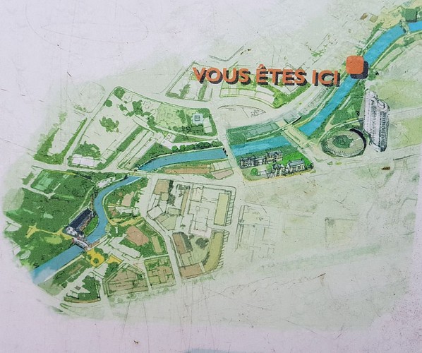 Un des panneaux d'informations de la ville de Rennes