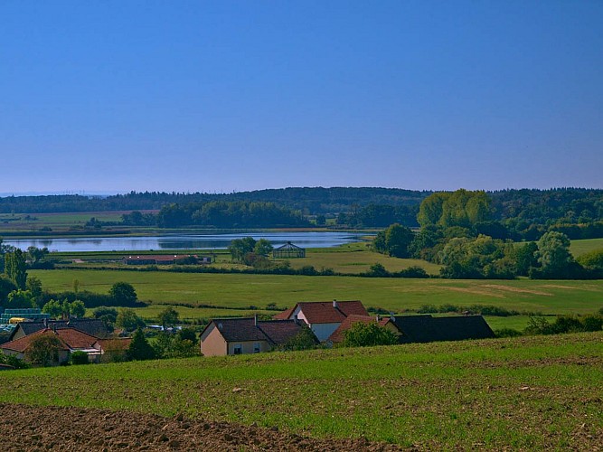 Vue sur l'étang de Lindre