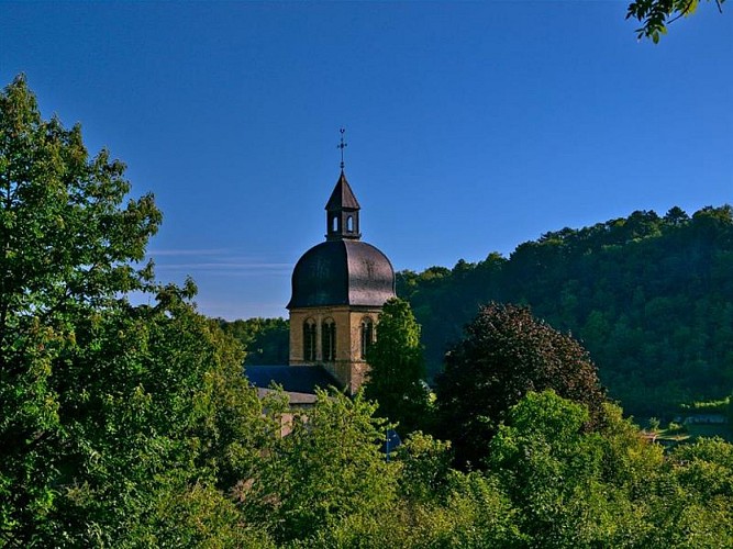 Gorze dans son écrin de verdure