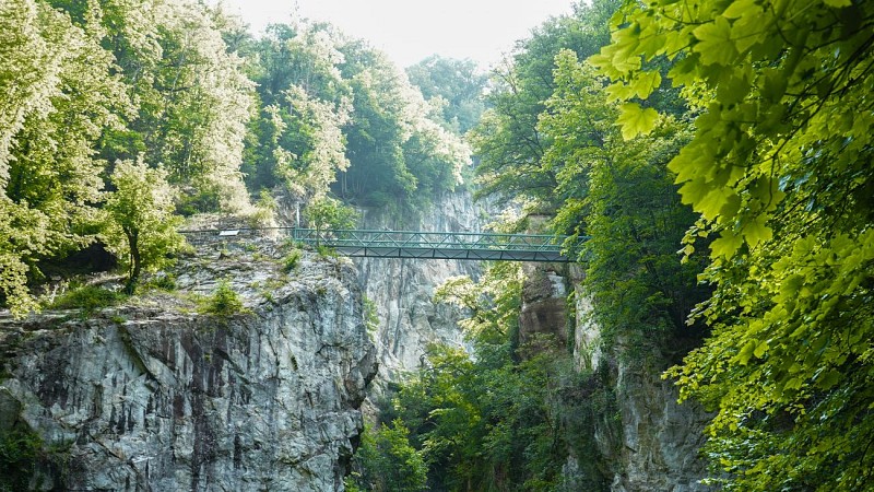 Le parc thermal et sa passerelle_Saint-Gervais-les-Bains