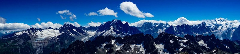 Panorama du Massif du Mont Blanc vu du sommet du Buet
