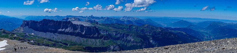 Panorama Chaine des Fiz vu du sommet du Buet