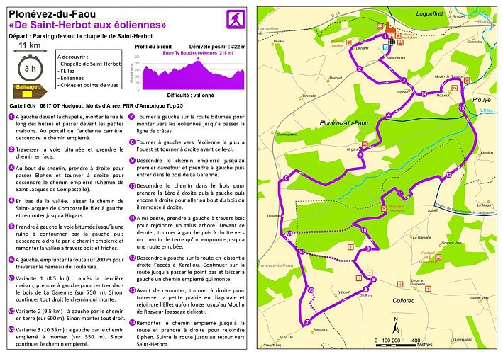 Plonévez du Faou : De Saint-Herbot aux éoliennes