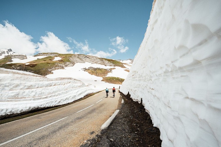 Cycling up the Col du Petit-Saint-Bernard