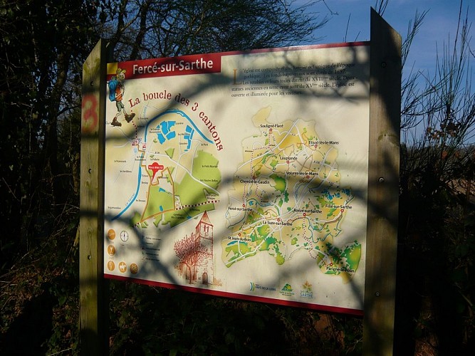 Itinéraire Boucle des 3 cantons de Fercé - Panneau