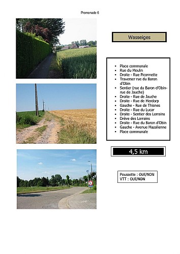 Promenade 6, départ place communale Wasseiges