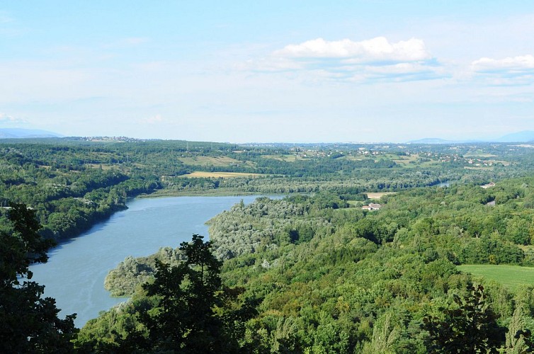 Le Rhône à Vulbens, entre la Suisse et la France