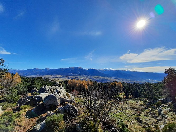 La vue depuis les hauts du parcours
