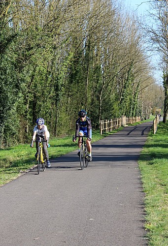 Cyclistes sur la Voie-Verte