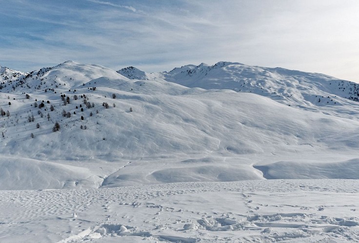 Le col de Bousson en raquettes_Cervières