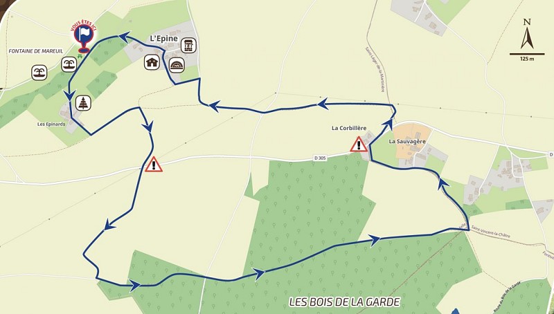 Détail planimètre du panneau de départ 2023, L'Epine