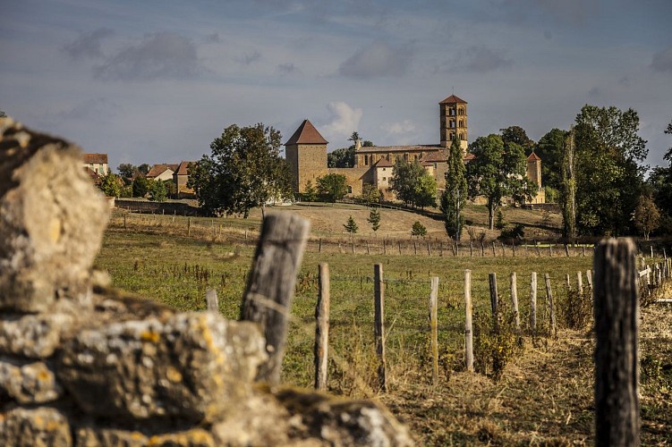 Paysage et muret en pierre Anzy le Duc
