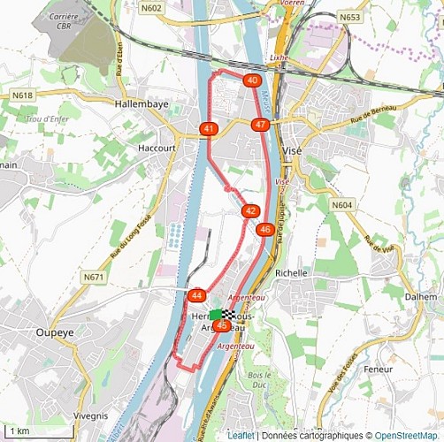 Kaart - Wandel- en fietstochten - Tussen de Maas en het kanaal