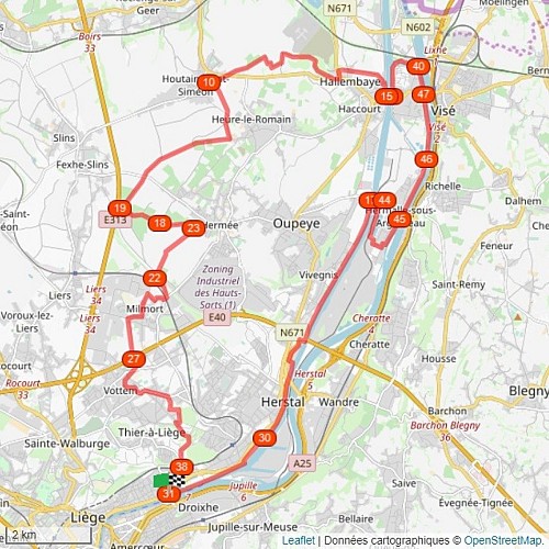Kaart - Wandel- en fietstochten - De Haspengouwse Beneden-Maas