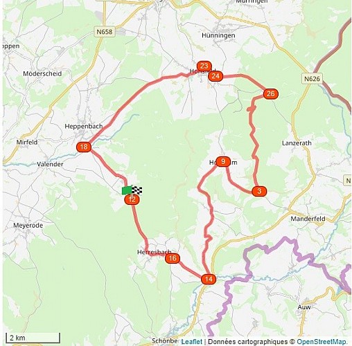 Map - Cycling and hiking tours - Small Eifel villages