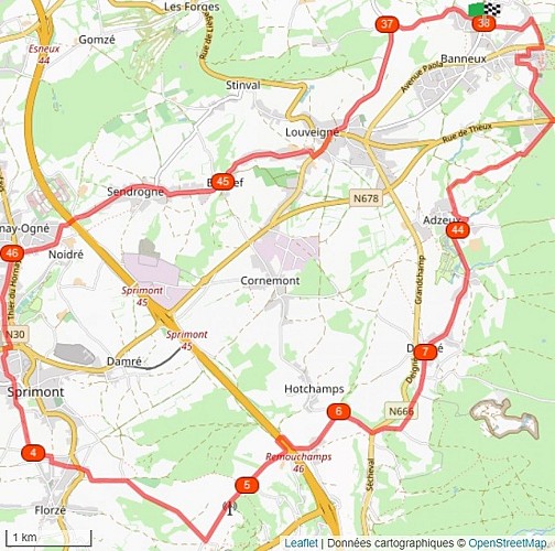 Kaart - Wandel- en fietstochten - Landschappen van Banneux