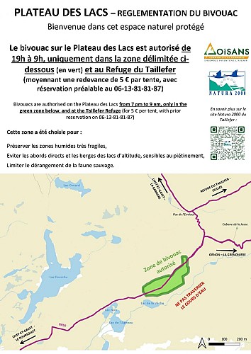 Zone bivouac Lac Fourchu