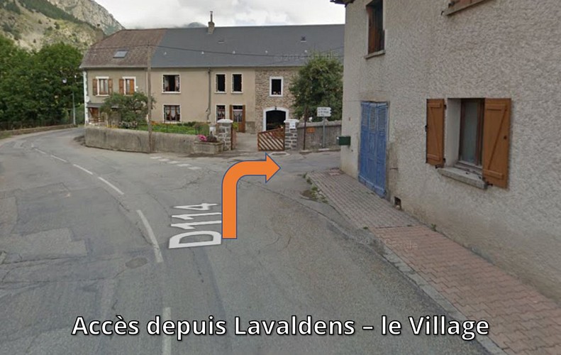 Accès sentier Pré du Clos depuis Lavaldens - village