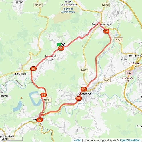 Map - Summer bike rides - From the waterfall to the circuit