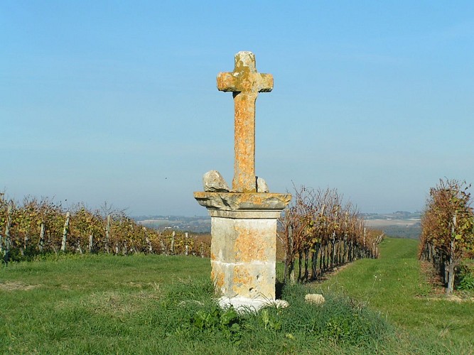 Croix de pierre dans les vignes