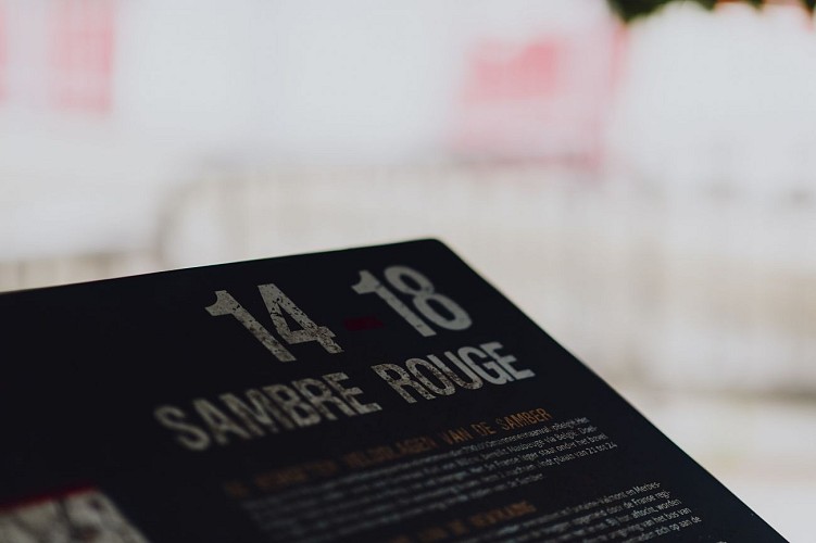 Red Sambre trail walk 14-18, didactic pannel in Ham-Sur-Heure Nalinnes