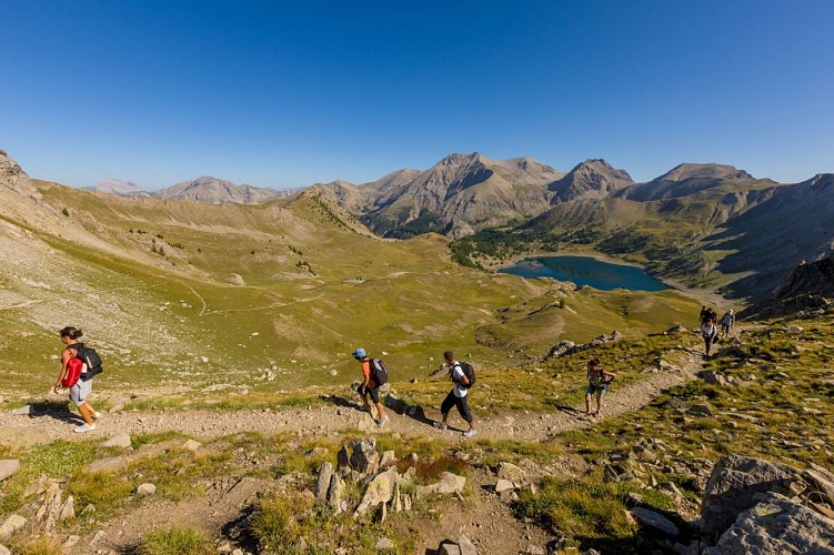 Cols et Lacs de l'Encombrette - Panorama du Lac d'Allos