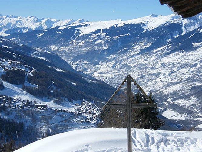 Vallandry vers Arc 1800 par le chemin de Barmont (Hiver)