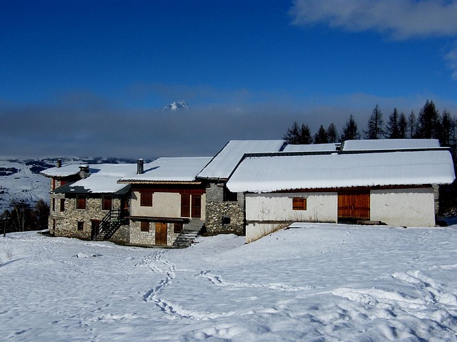 Vallandry vers Arc 1800 par le chemin de Barmont (Hiver)