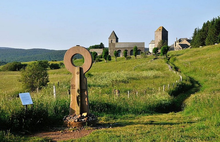 Vue sur le village d'Aubrac