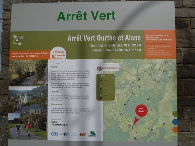 Arret Vert - A pied - Gare de Melreux - Gare de Barvaux s/o