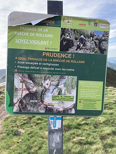 panneau Danger brèche de Rolland