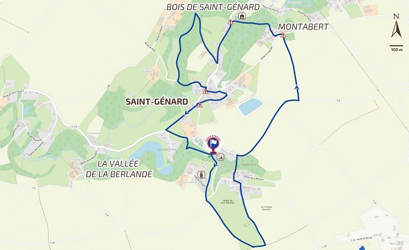 Détail planimètre du panneau de départ 2021, Saint-Génard