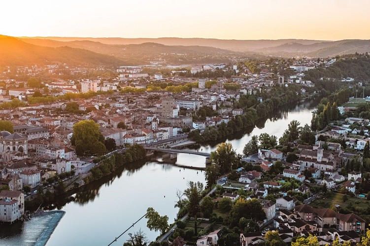 Vue sur Cahors depuis le Mont Saint Cyr