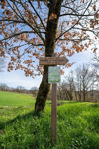 Panneau de randonnée, circuit des hameaux du Souillaguet